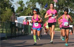 My sister and I at my first 5K ever...  Players 5K with Donna in 2012.