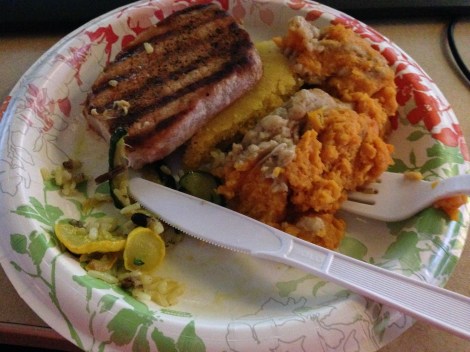 My colorful lunch three days before my first marathon.