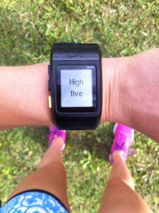 The SportWatch gave her a high five!