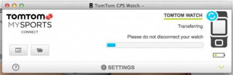 Example of the upload screen from TomTom Connect