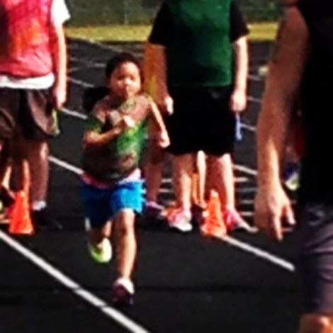 Lana running at her first track practice!